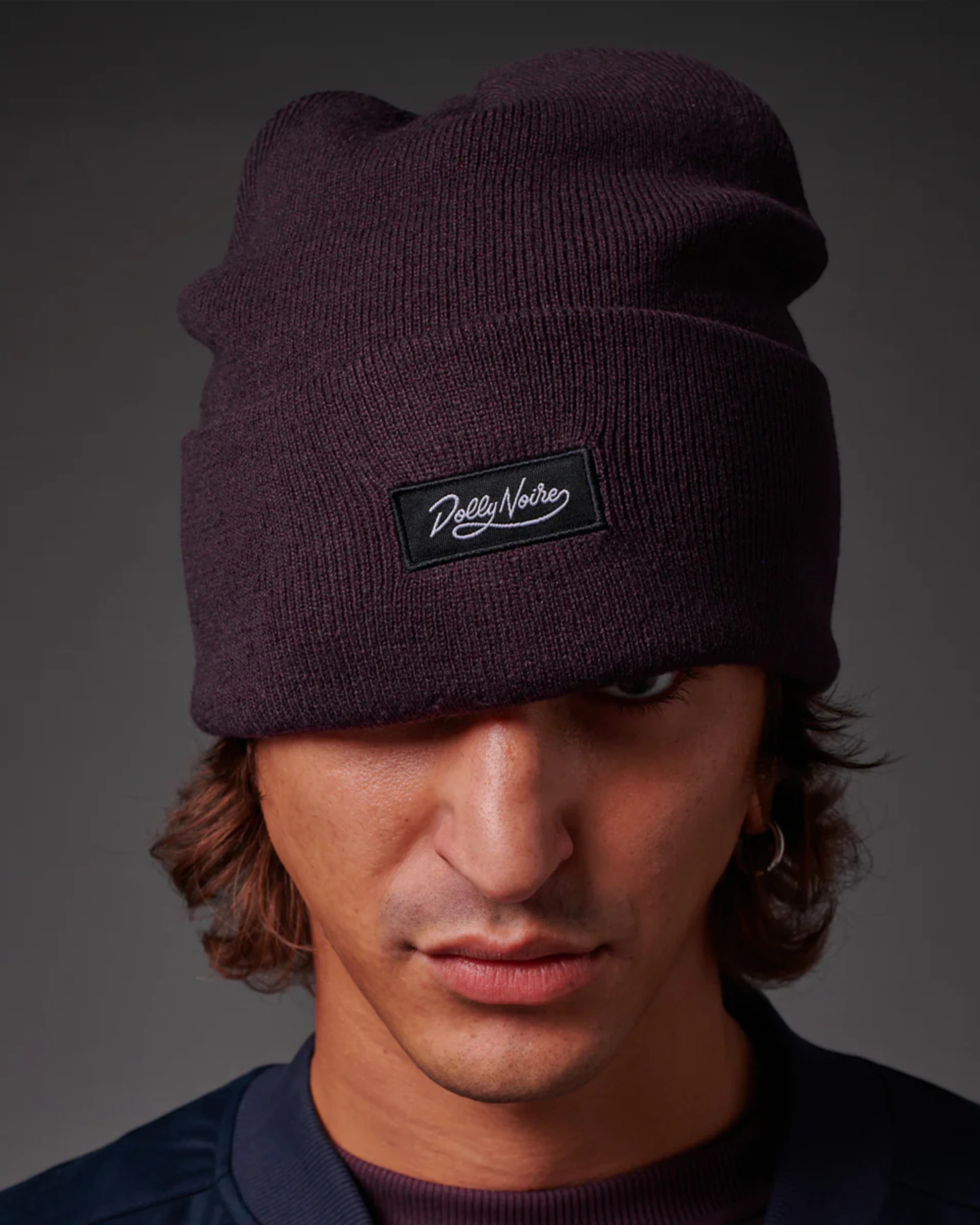 Dolly Noire Label Beanie Purple Dust