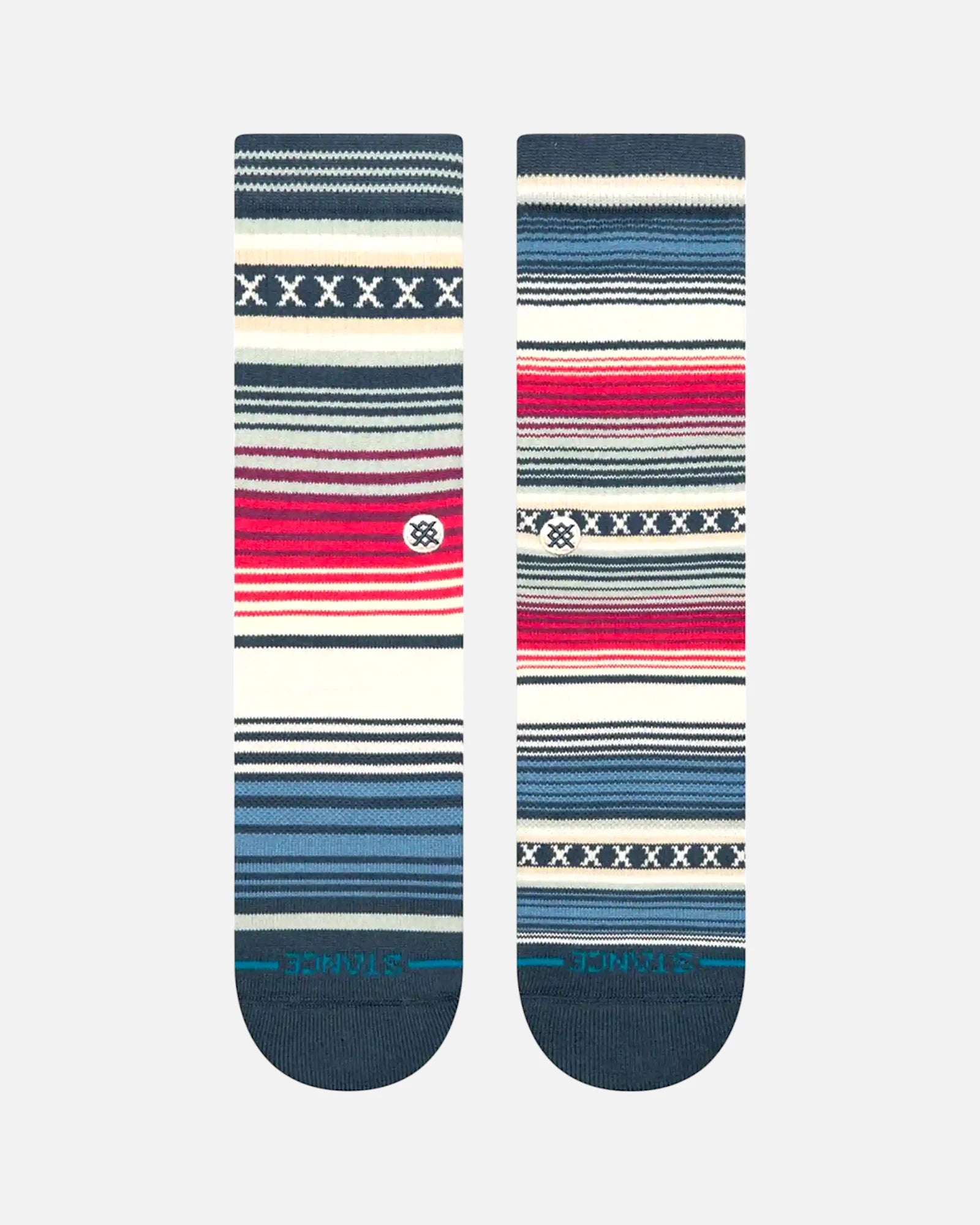 Curren Striped Crew Socks Navy