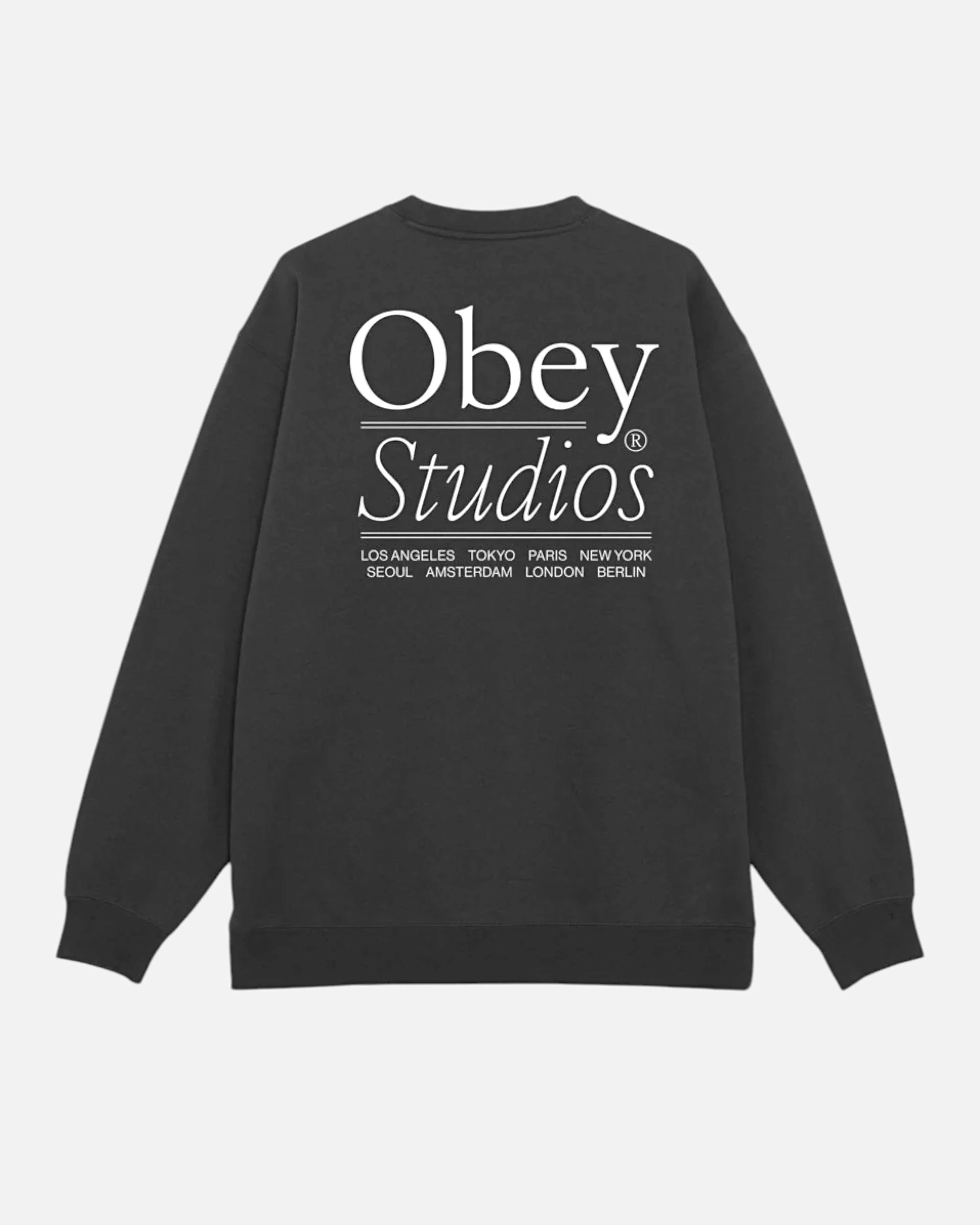 Obey Studios Icon Fleece Crewneck Black