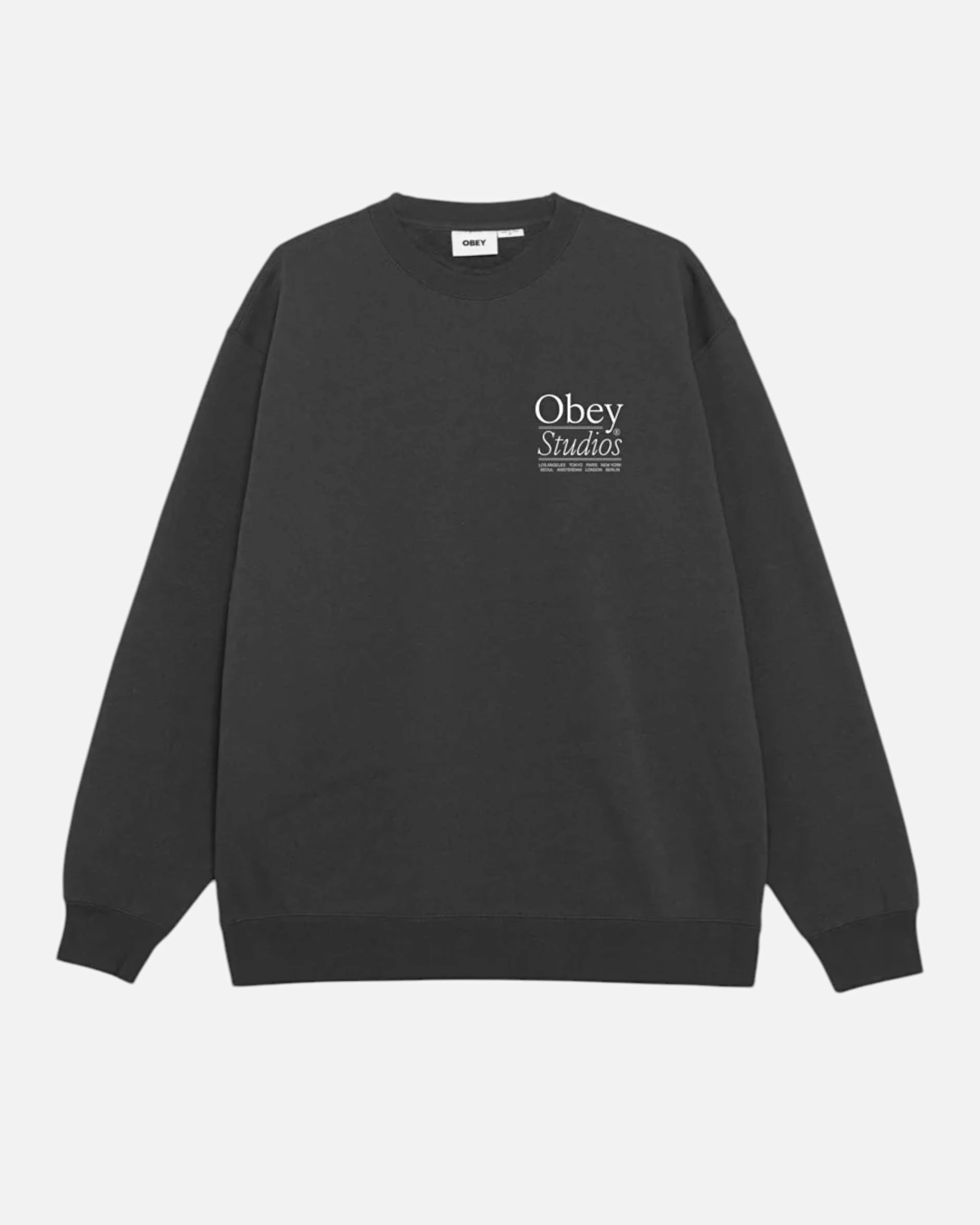 Obey Studios Icon Fleece Crewneck Black