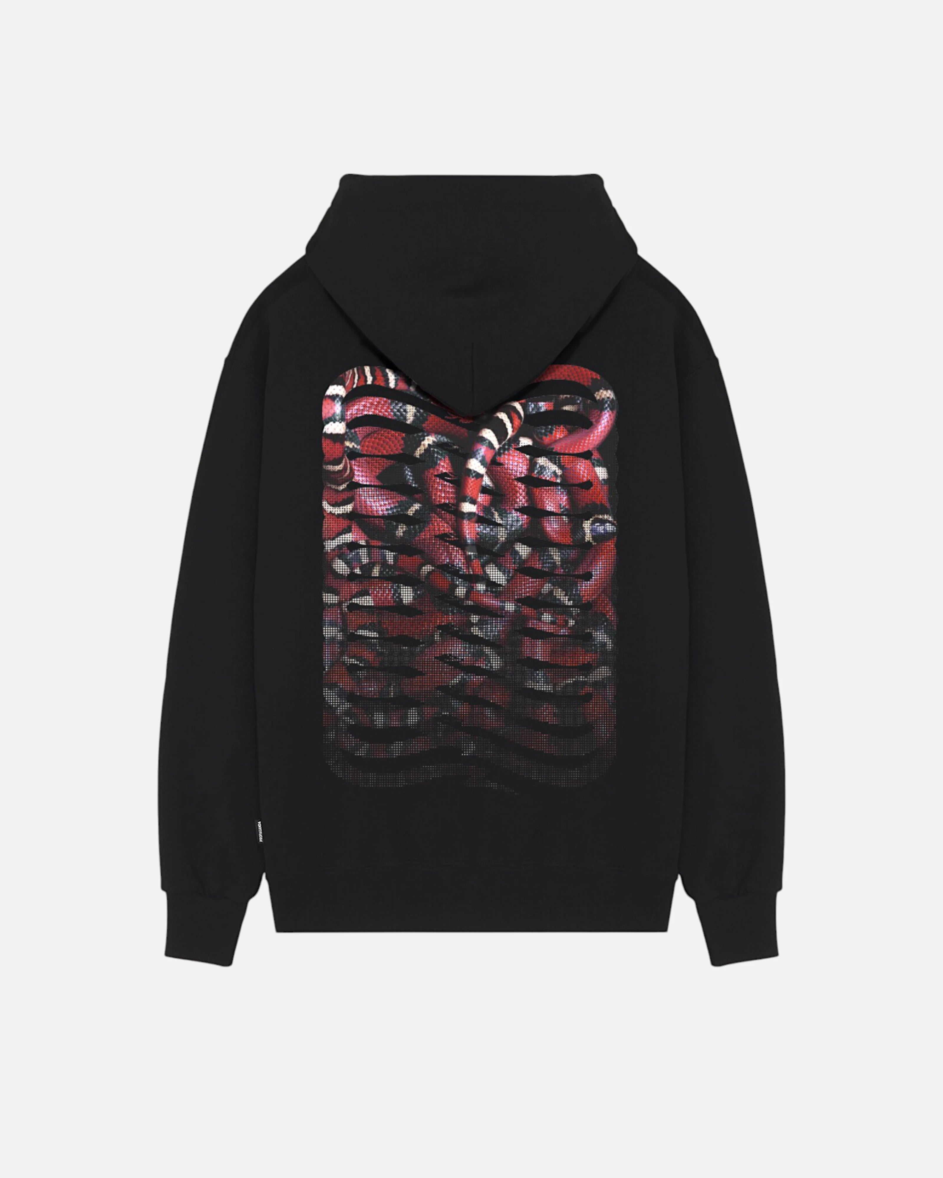 Ribs Coral Hoodie Black