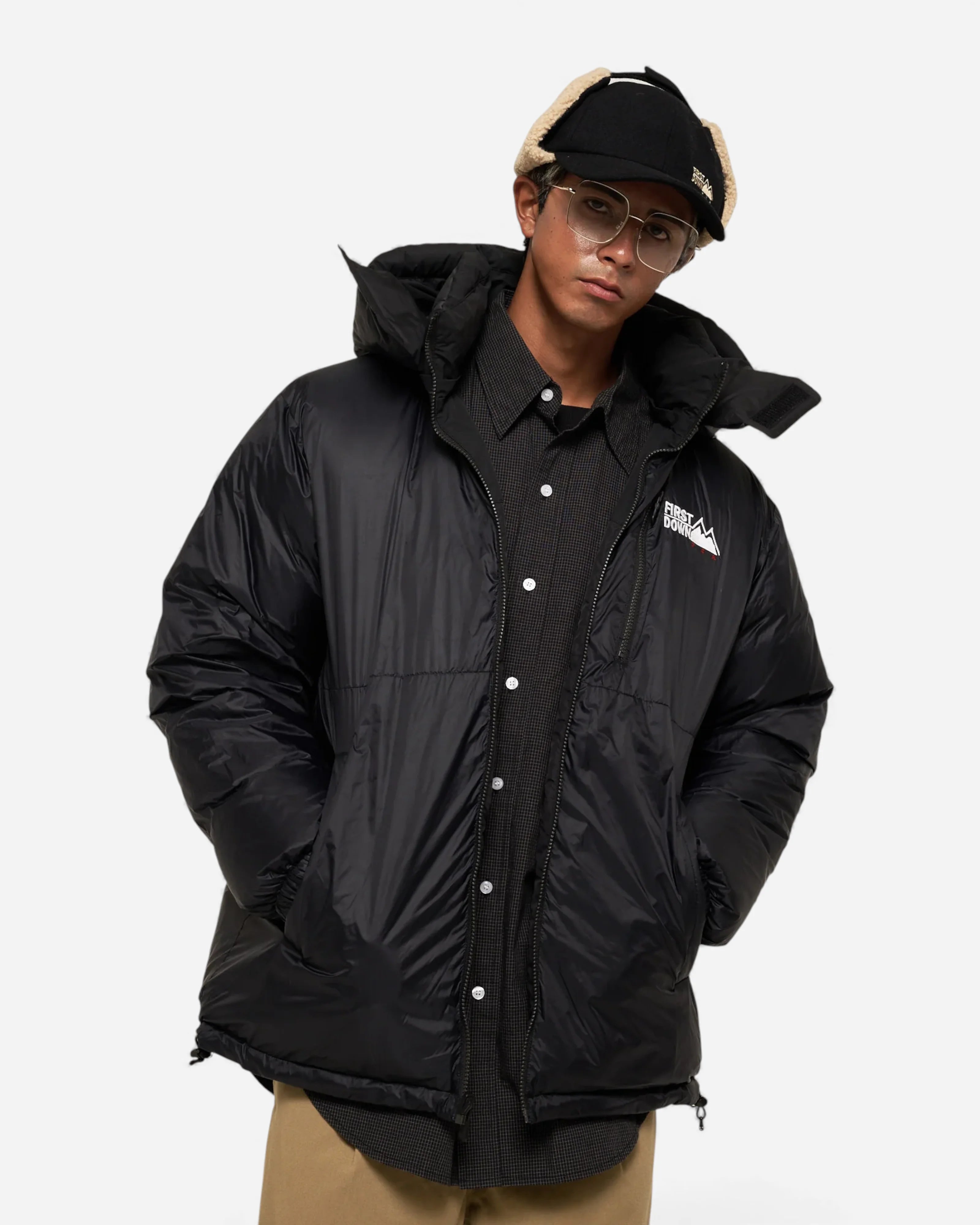 Bubble Down Reversible Hood Jacket Black