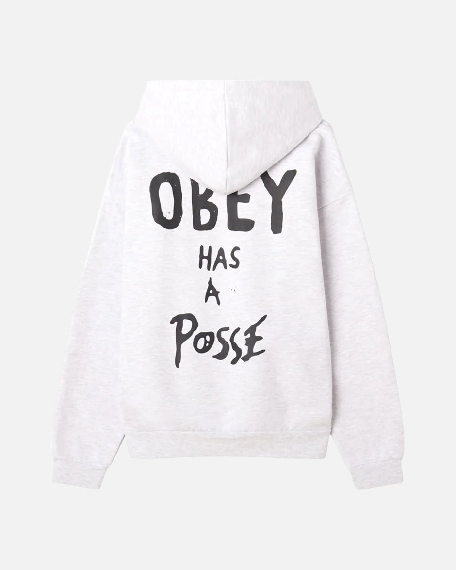 Obey Posse Extra Heavy Fleece Hoodie Ash Gray Astrofat Streetwear