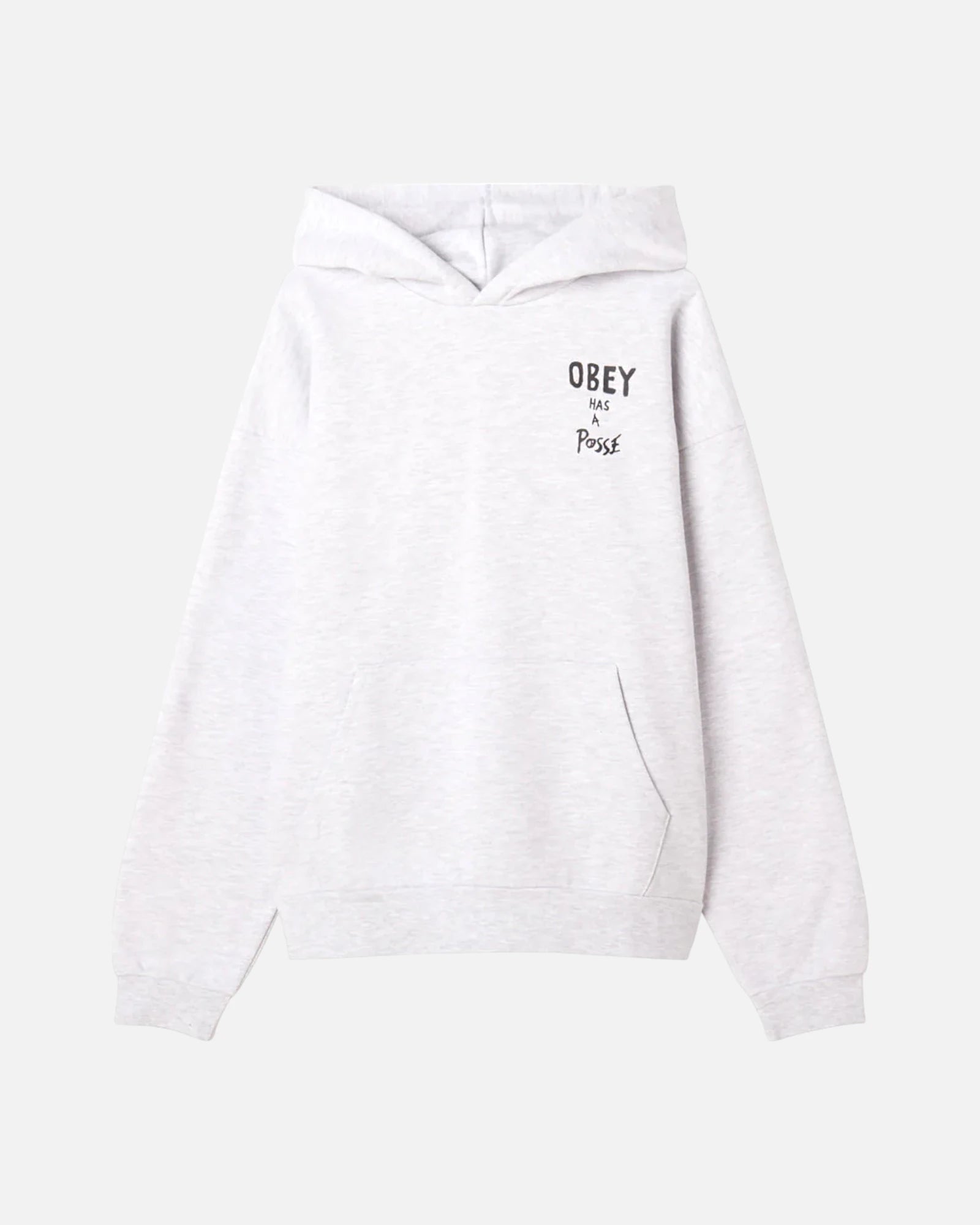 Obey Posse Extra Heavy Fleece Hoodie Ash Grey