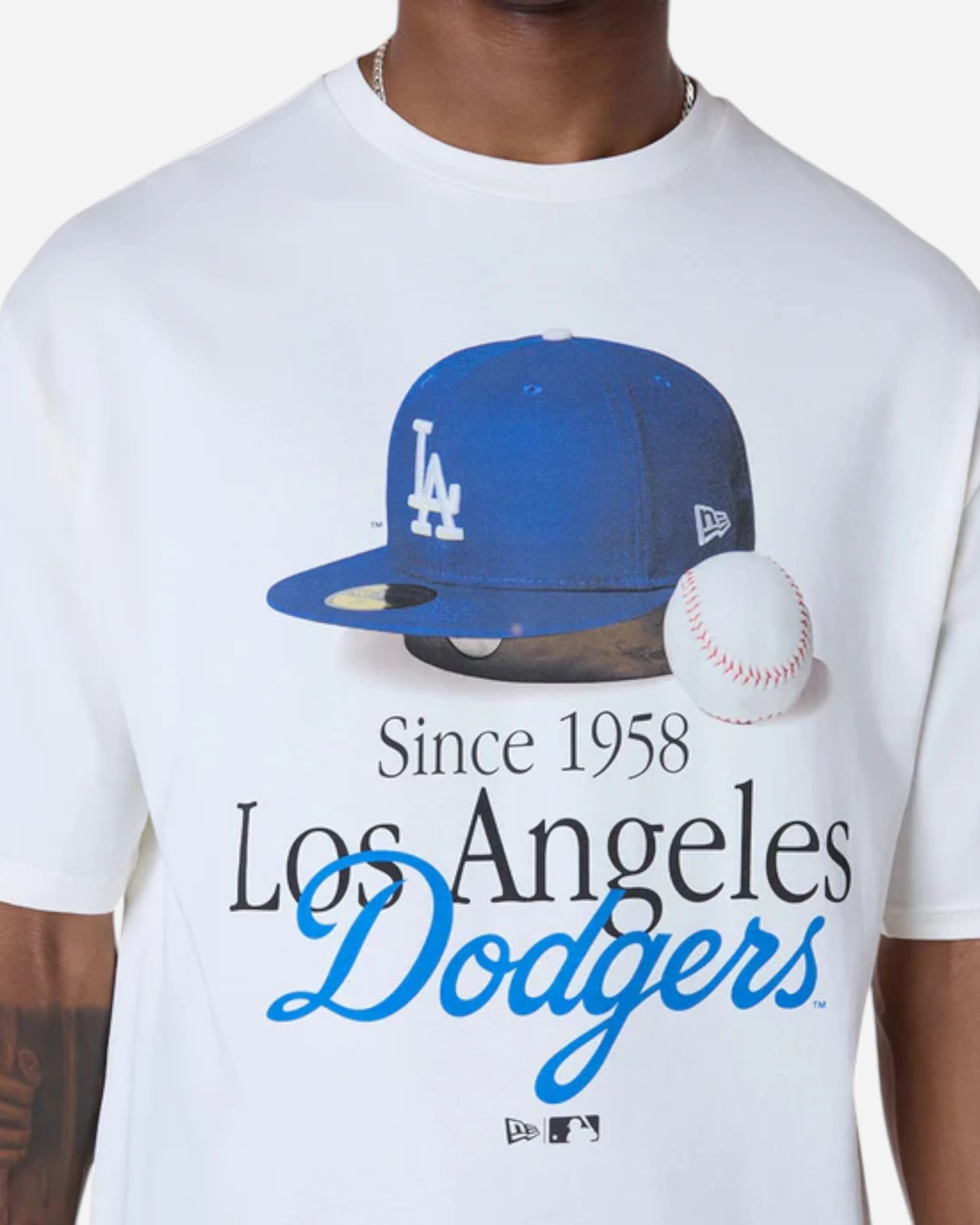 T-Shirt LA Dodgers MLB Script Open White