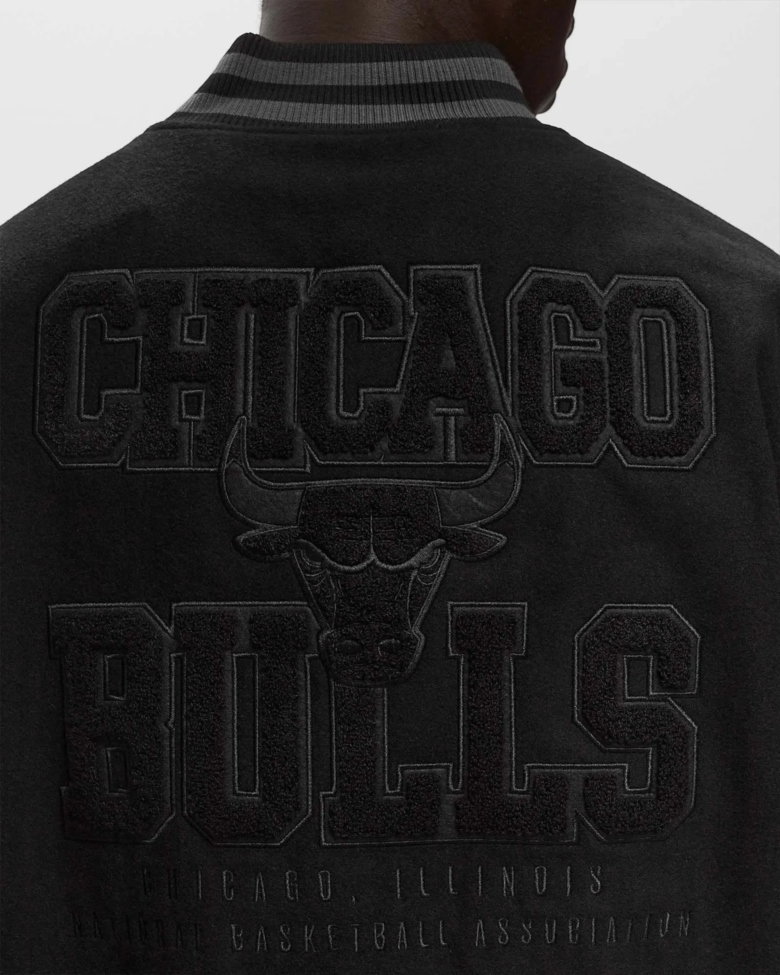 NBA Chicago Bulls Patch Varsity Jacket Black