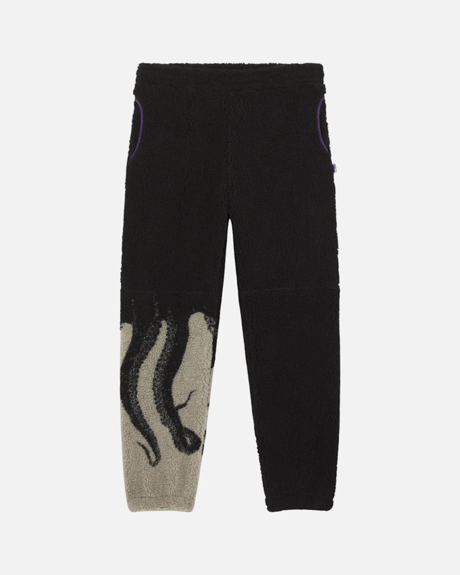 Octopus Side Sherpa Pants Black