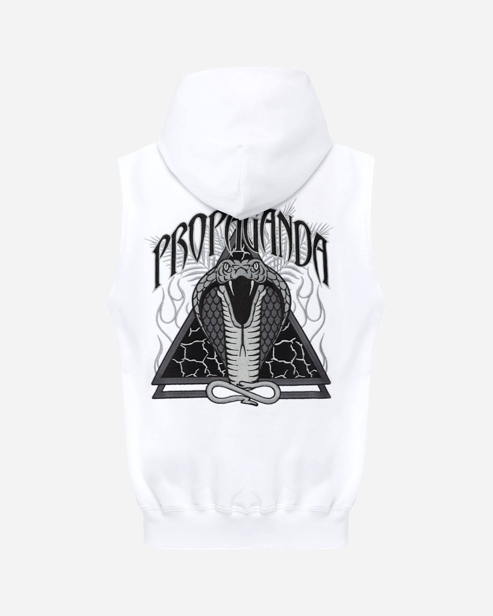 Triangle Cobrahm Sleeveless Hoodie White