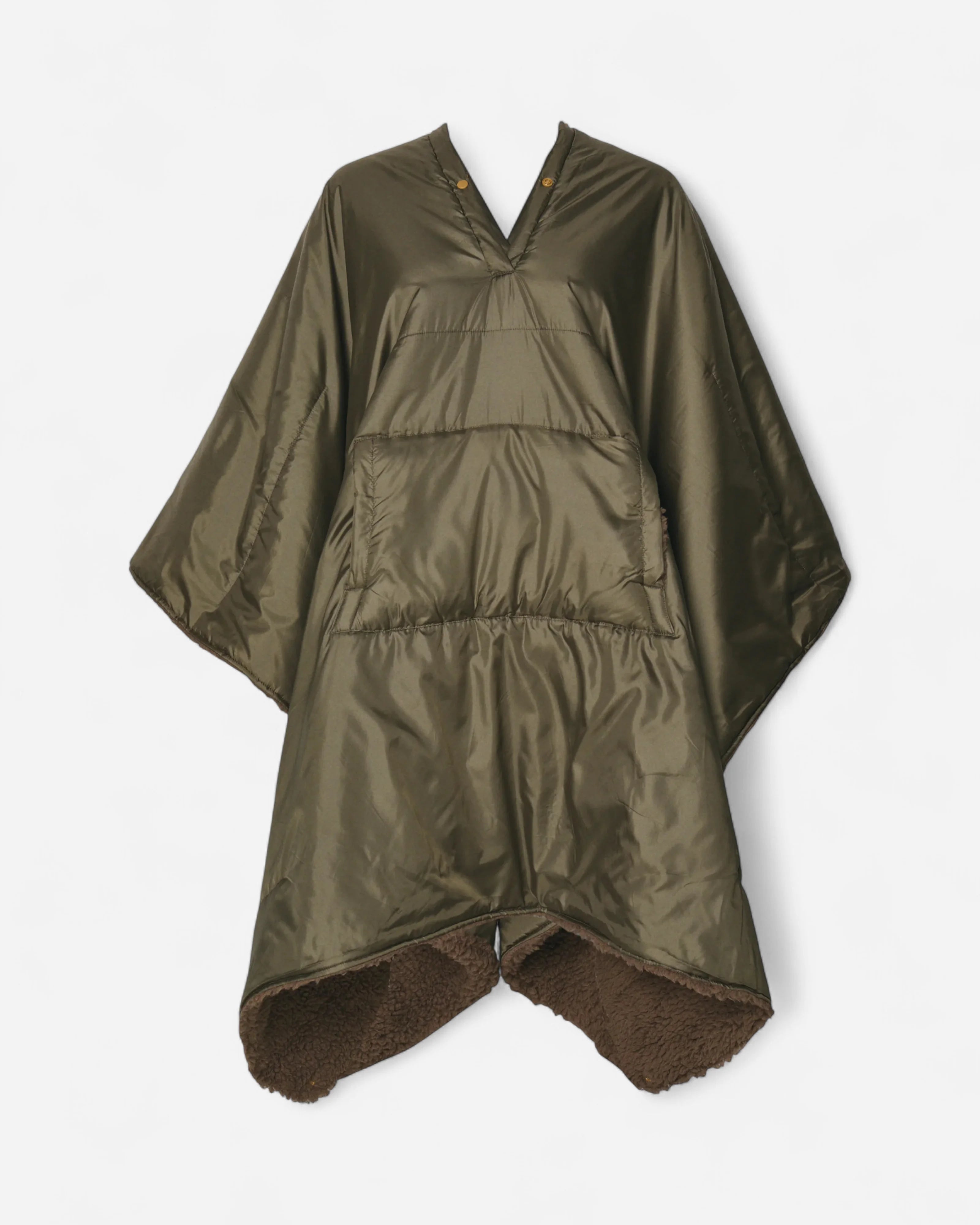 Wavona Fuzzy Bklanket Jacket New Taupe Green Smokey